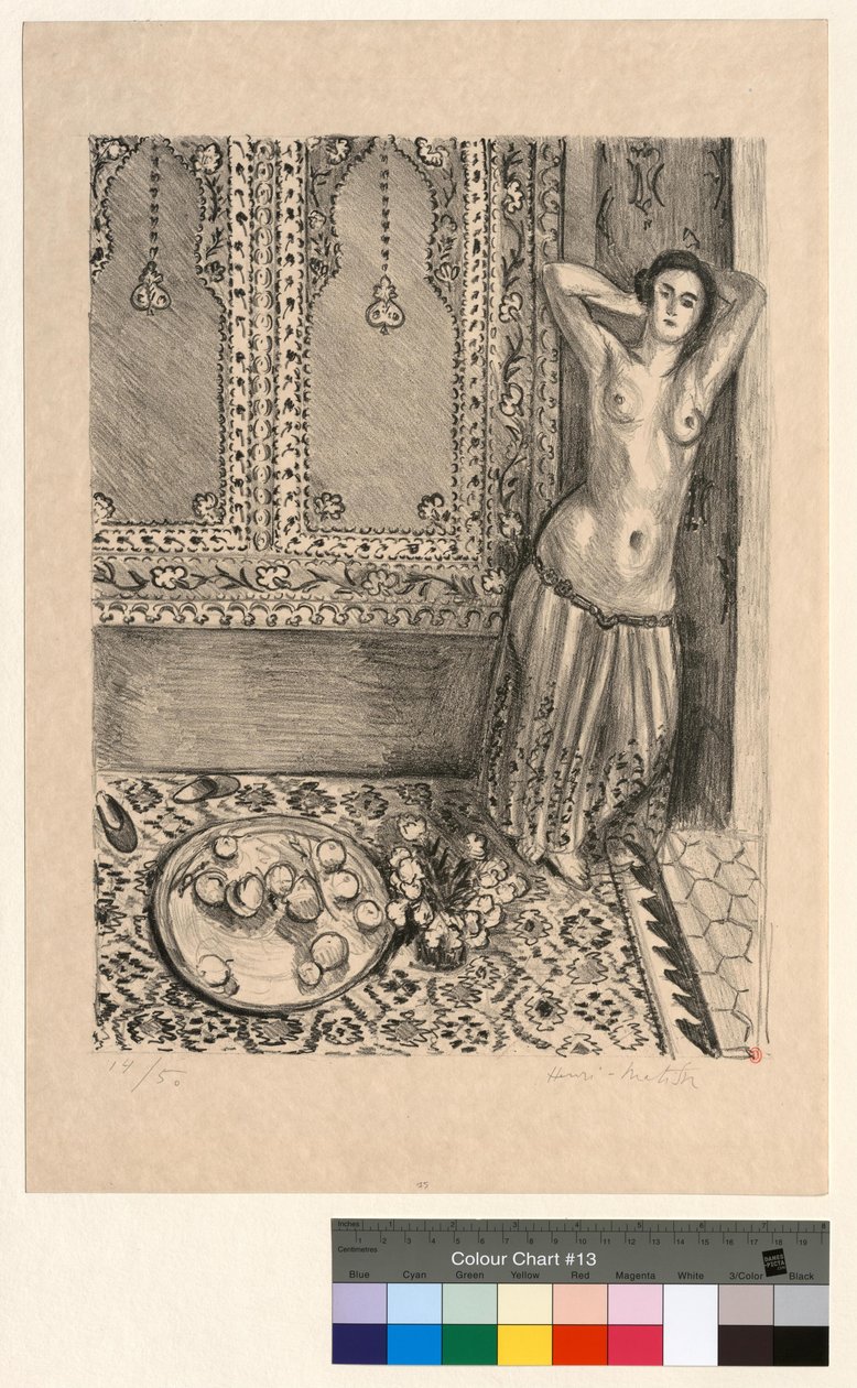 Álló odaliszk gyümölcstállal alkotó: Henri Matisse