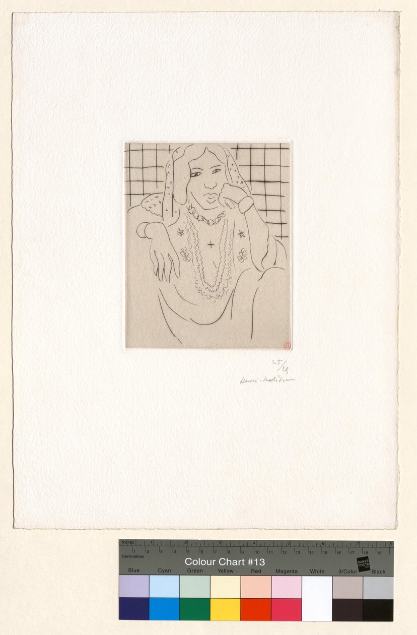 Odaliszk kockás háttér előtt alkotó: Henri Matisse