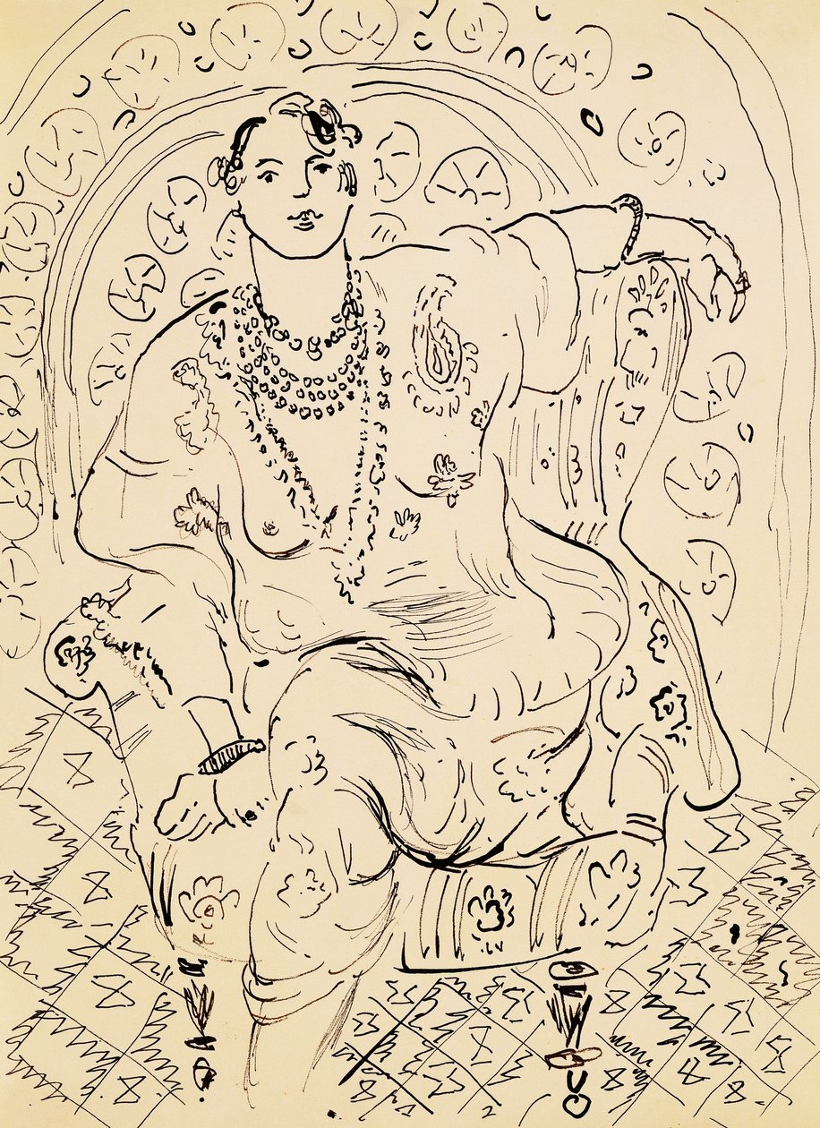 Odaliszk virágos háttérrel alkotó: Henri Matisse