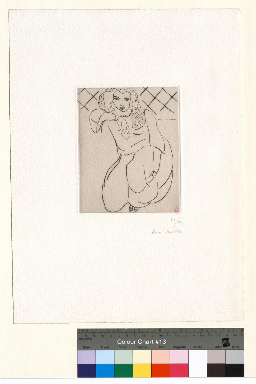 Guggoló keleti nő, fején fátyol alkotó: Henri Matisse