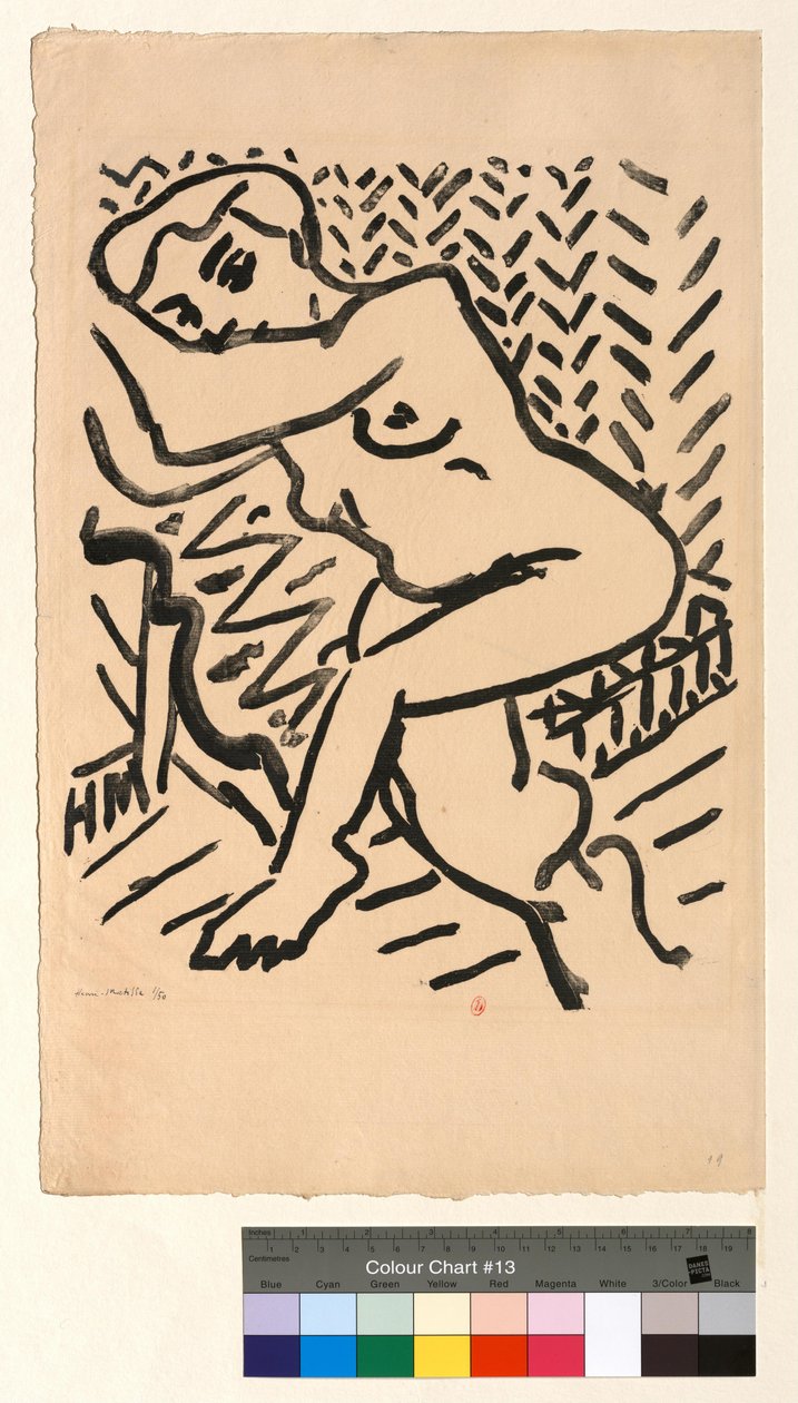 Kis világos erdő vagy ülő akt nő, háromnegyed nézetben alkotó: Henri Matisse