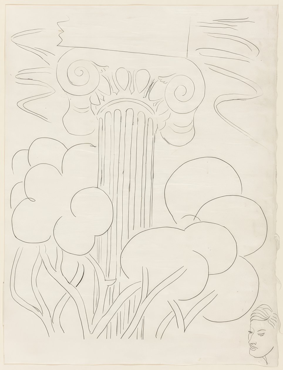 Több szonett: "A la nue accablante...", 29. tábla a Poesies de Mallarmé-ból. alkotó: Henri Matisse