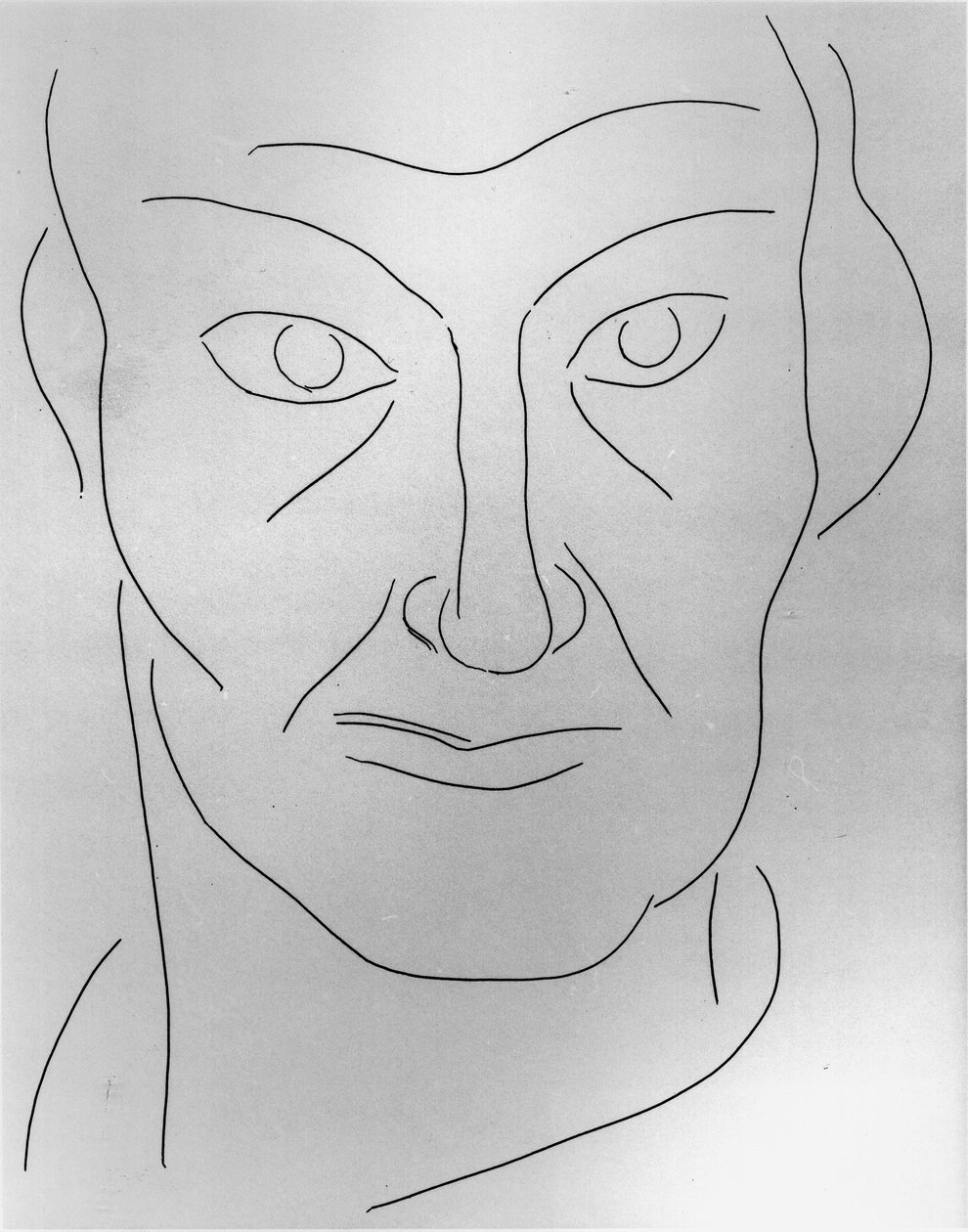 Charles Baudelaire (1821-67) portréja, illusztráció Stephane Mallarme (1842-98) verseihez 1932 (toll és tinta, papír) (fekete-fehér fotó) alkotó: Henri Matisse