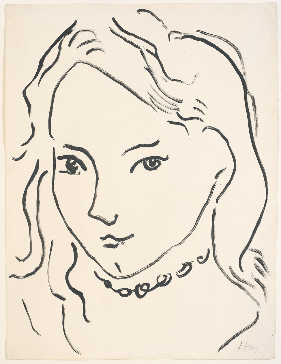 Marguerite portréja, 1906-1907 körül (ecset és tus, papír) alkotó: Henri Matisse