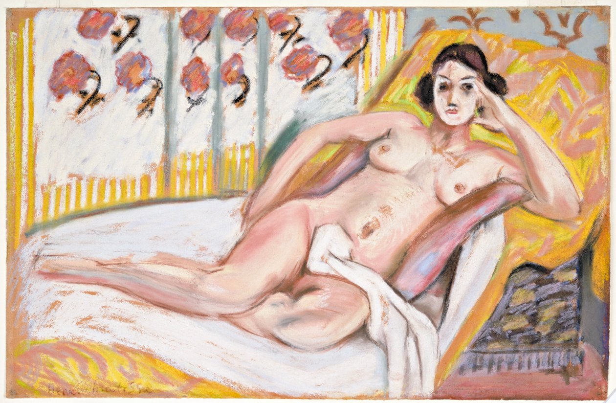 Fekvő akt (Nu Allonge) 1925 körül (pasztell, pelyhesített papír) alkotó: Henri Matisse