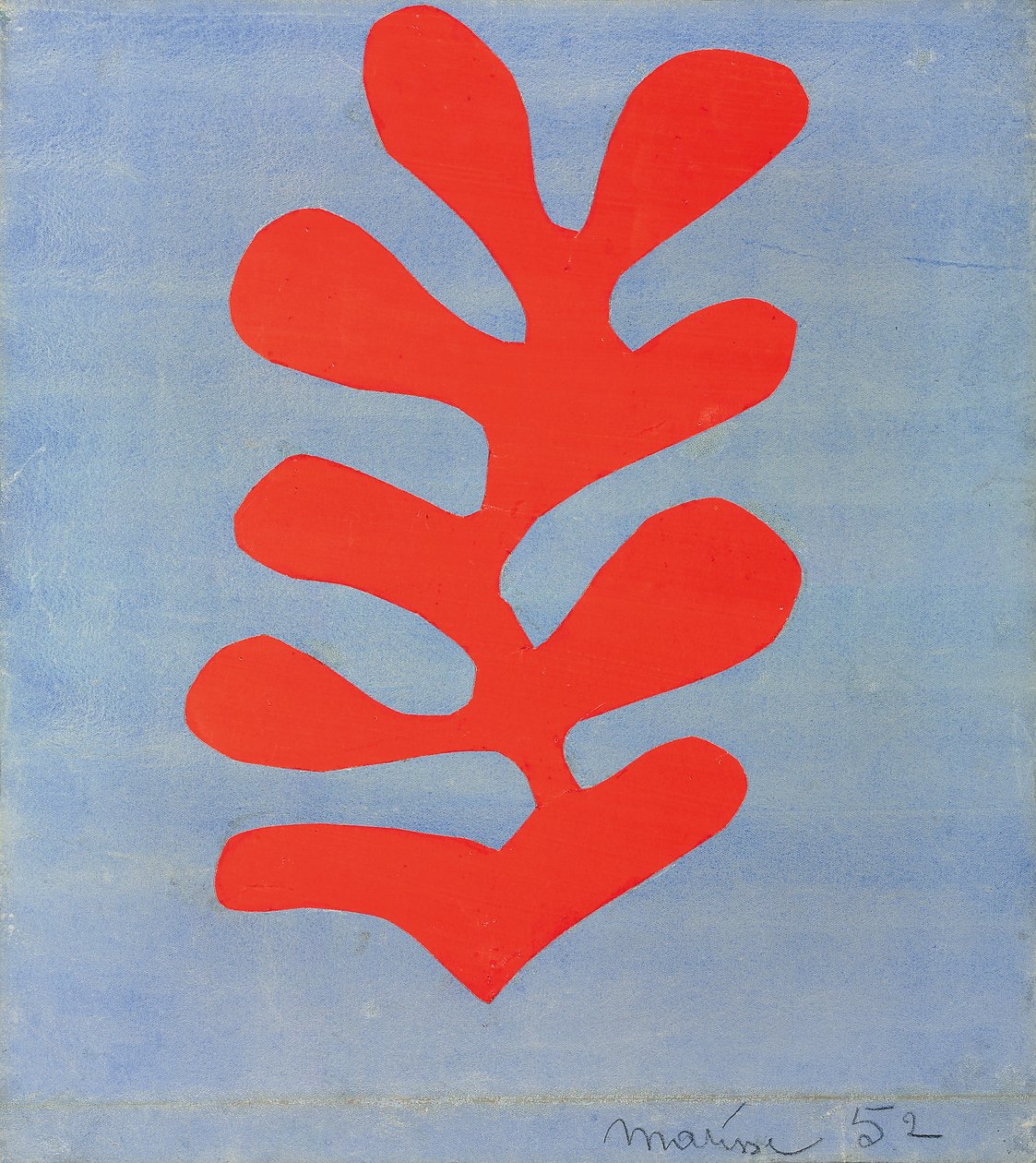 Vörös alga égszínkék háttéren alkotó: Henri Matisse