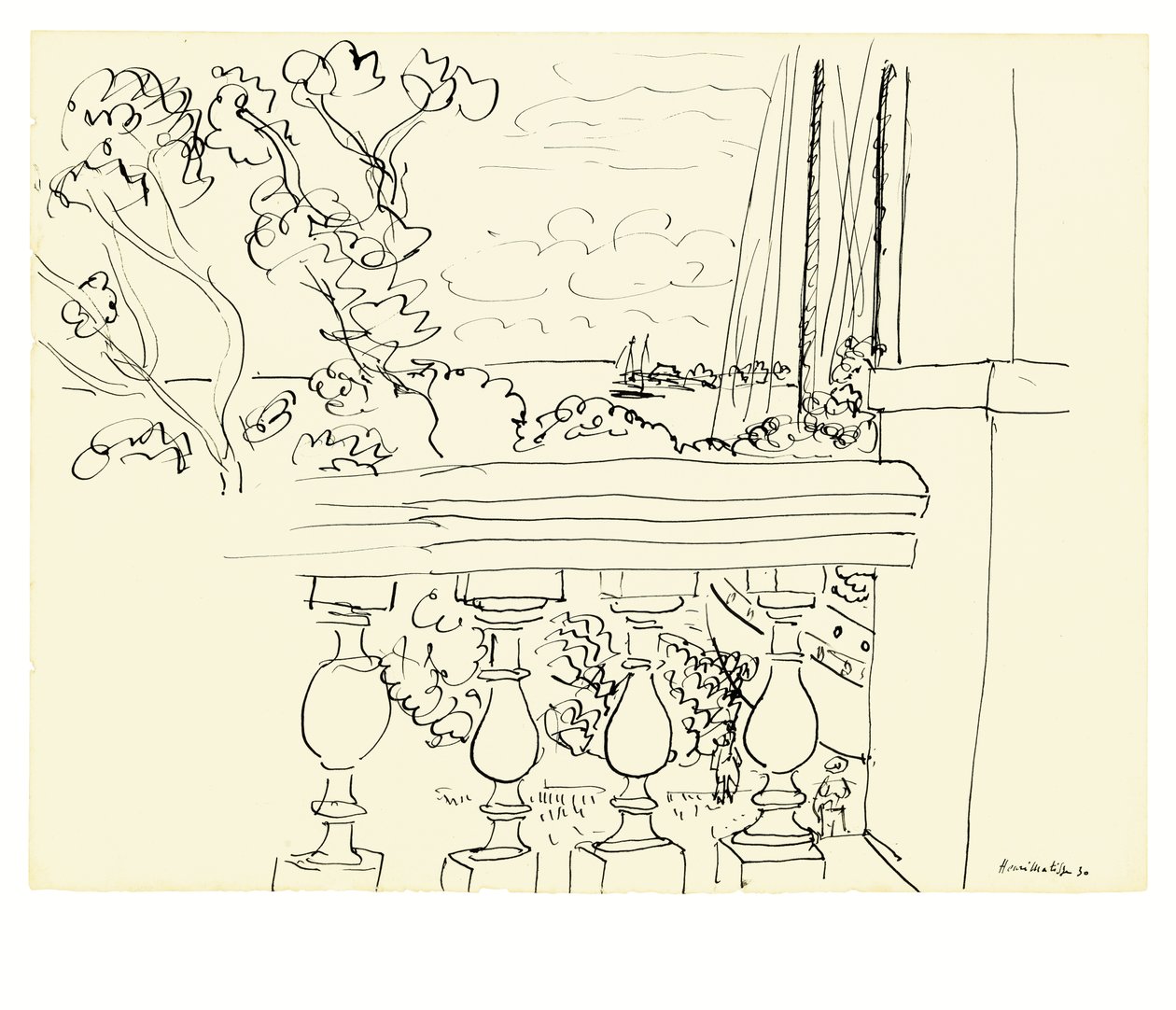 Tengerre néző kilátás Tahitin alkotó: Henri Matisse