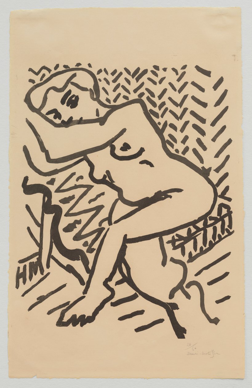Ülő akt [Kis világos fametszet] alkotó: Henri Matisse