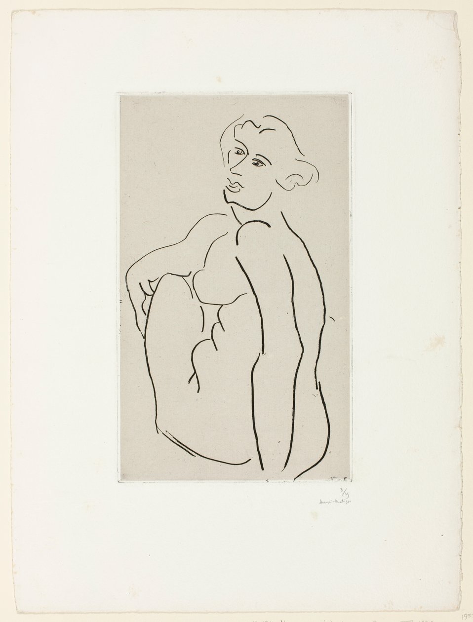 Ülő női akt, háromnegyedes nézet alkotó: Henri Matisse