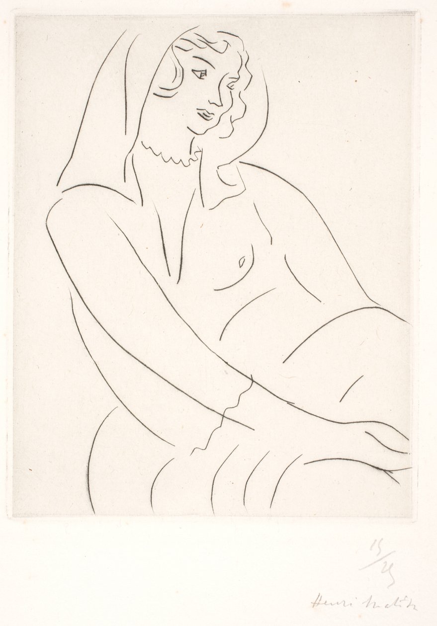 Fátyolos, ülő nő alkotó: Henri Matisse