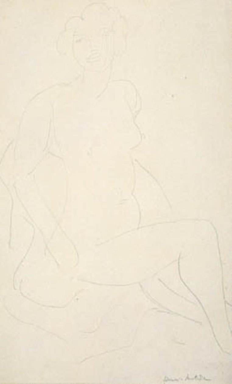 Ülő női modell, jobbra fordulva alkotó: Henri Matisse