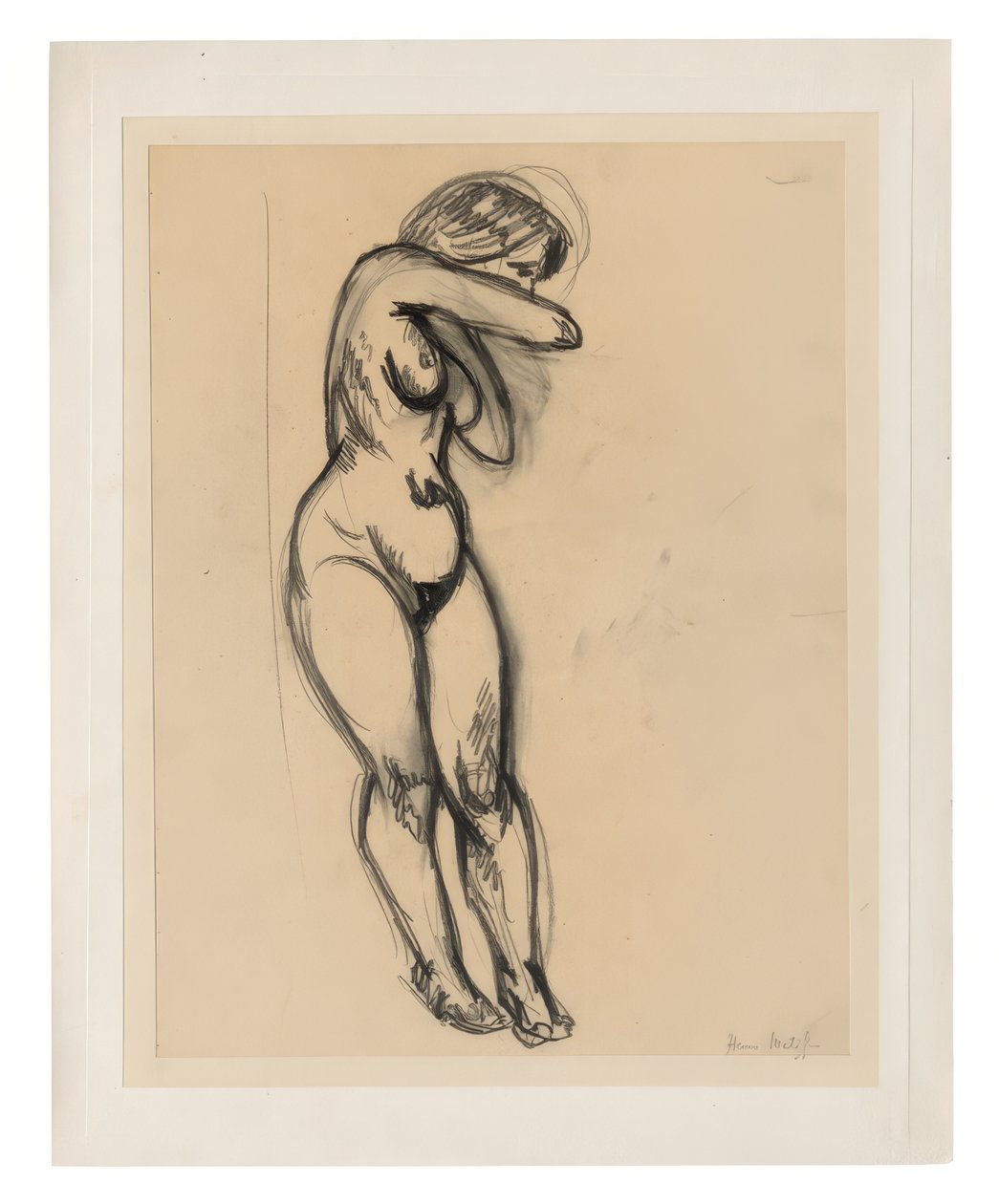 Álló női akt, hátrafelé csavarodva alkotó: Henri Matisse