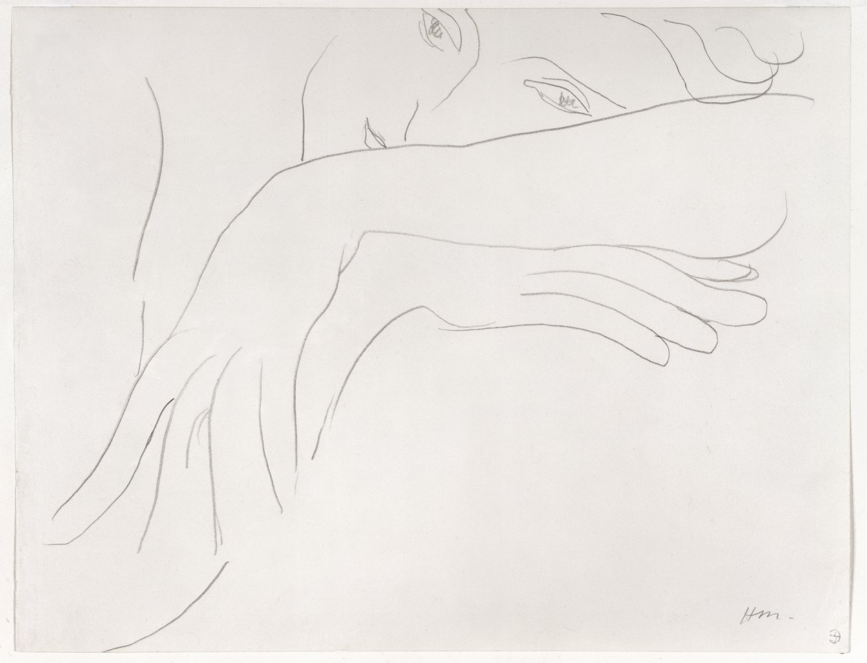 Tanulmány egy szék háttámlájára támaszkodó modellről alkotó: Henri Matisse