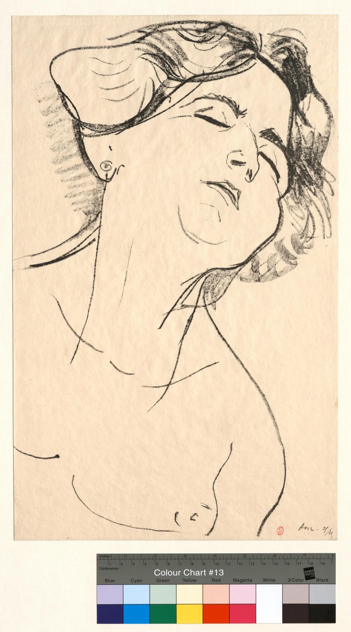Női fej, csukott szemek alkotó: Henri Matisse