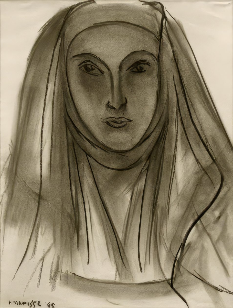 Az apáca (Tanulmány a portugál betűkhöz) alkotó: Henri Matisse