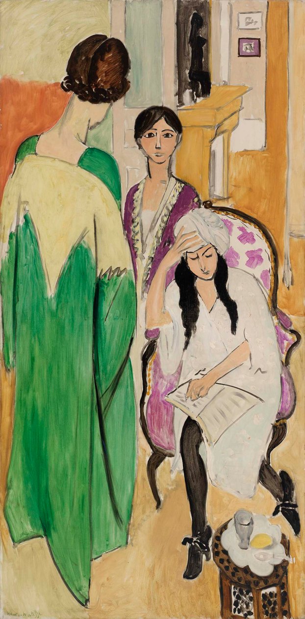 Három nővér egy afrikai szoborral alkotó: Henri Matisse