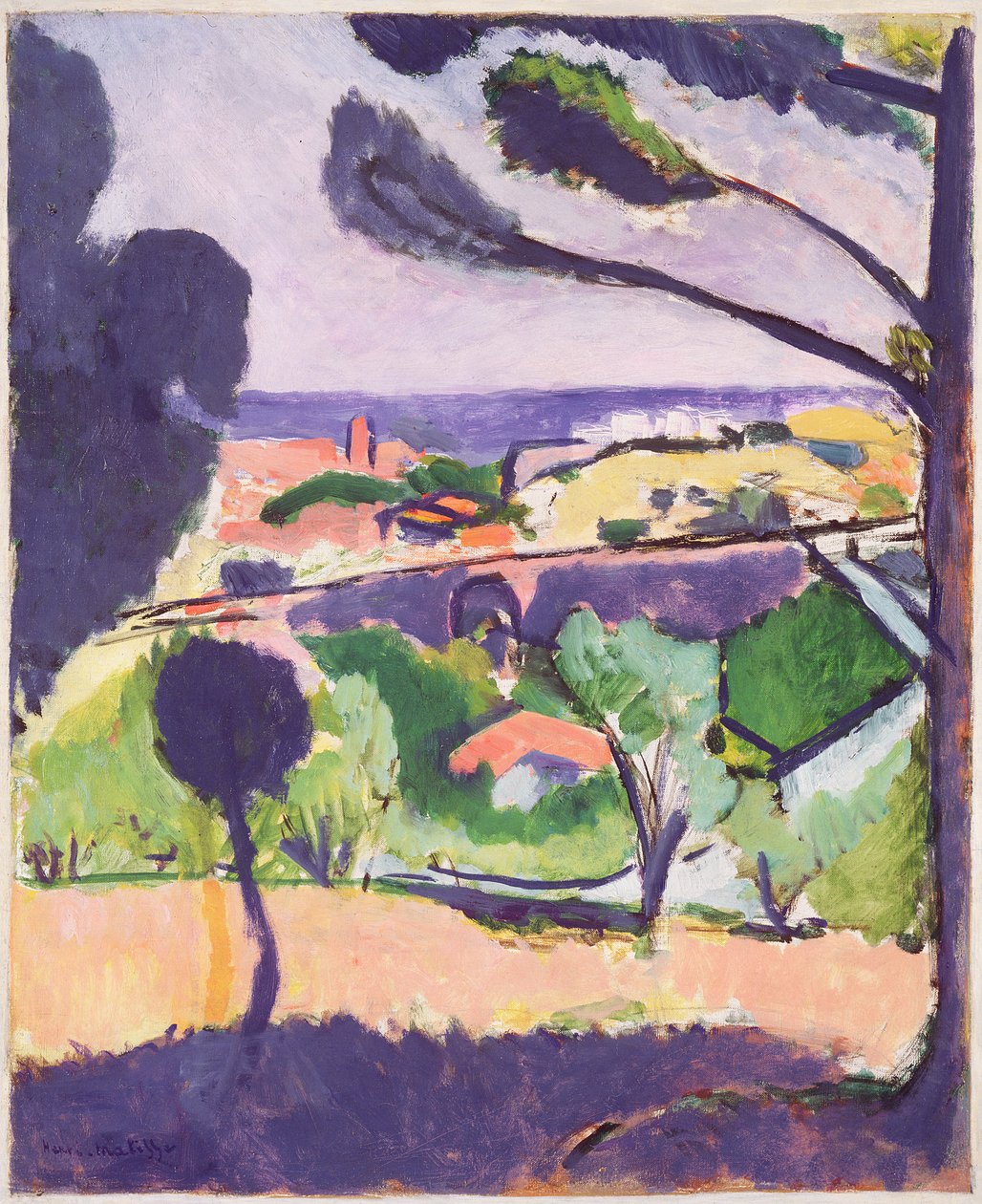 Kilátás Collioure-ra és a tengerre alkotó: Henri Matisse