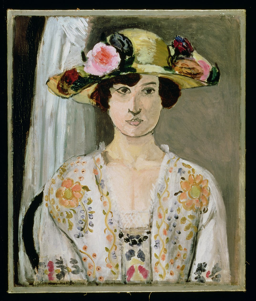 Nő kalapban, 1920 körül (olaj, vászon) alkotó: Henri Matisse