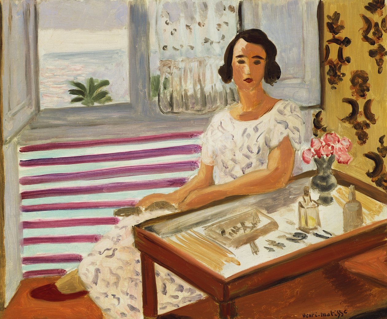Nő az öltözőasztalánál ülve alkotó: Henri Matisse