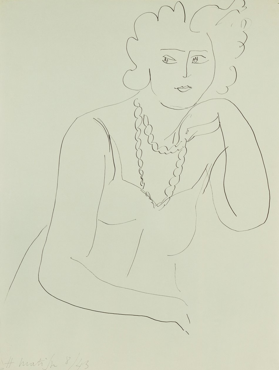 Nő nyaklánccal alkotó: Henri Matisse