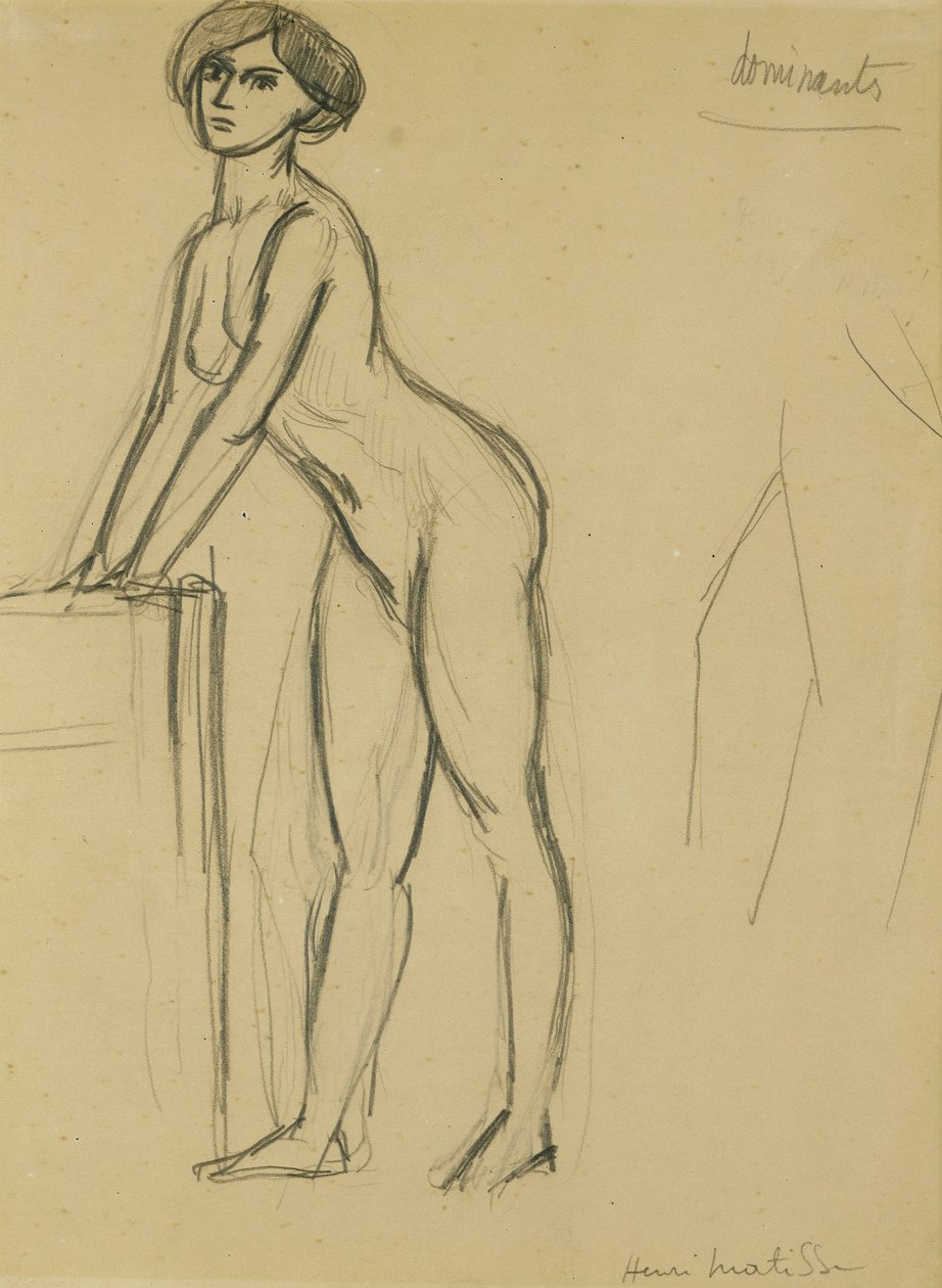 Álló fiatal lány, 1908-10 körül (ceruza, papír) alkotó: Henri Matisse