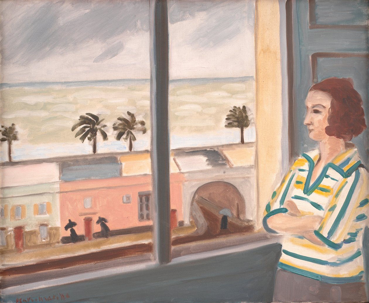A tengerre néző fiatal nő, viharos időjárás alkotó: Henri Matisse