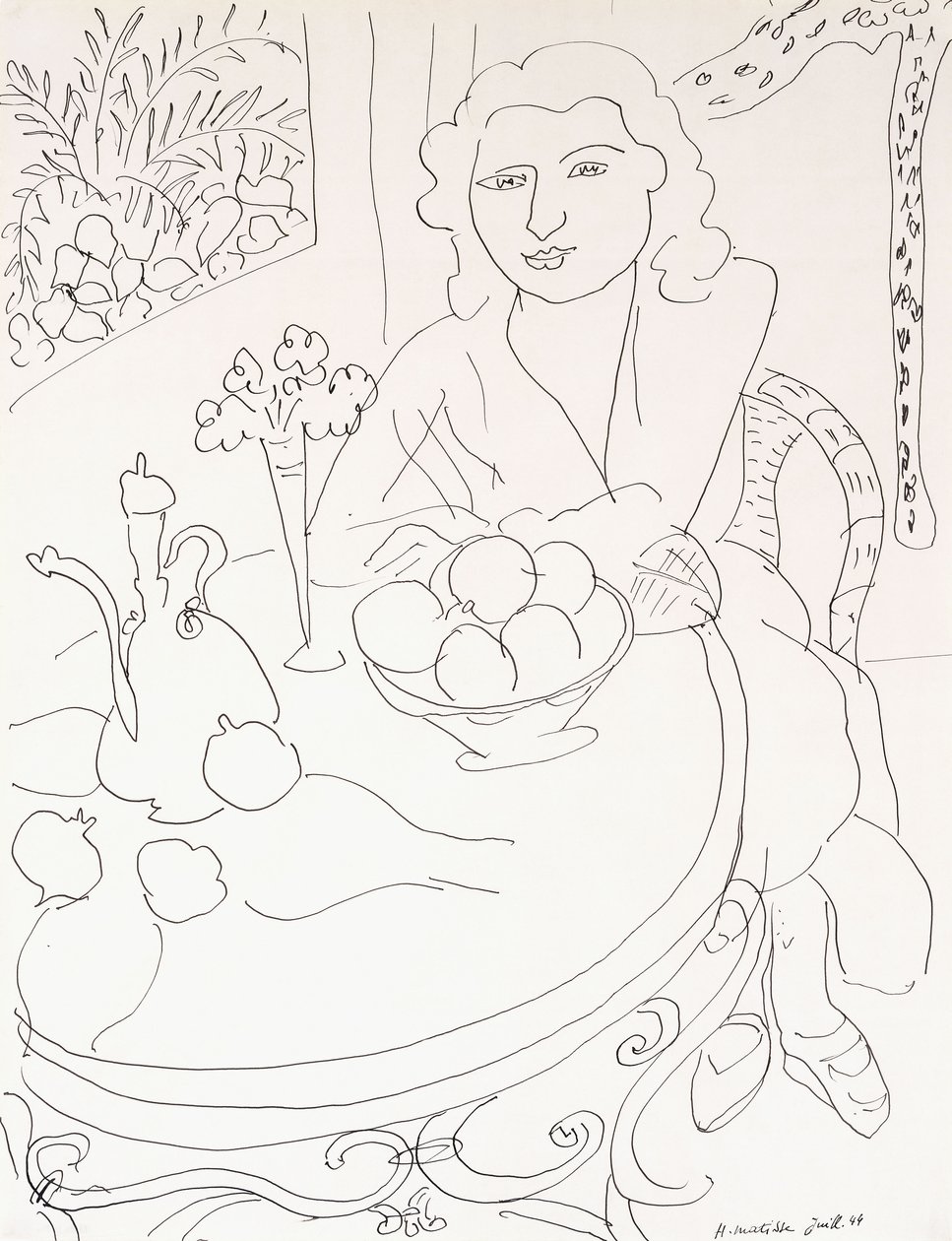 Fiatal nő az asztalnál alkotó: Henri Matisse