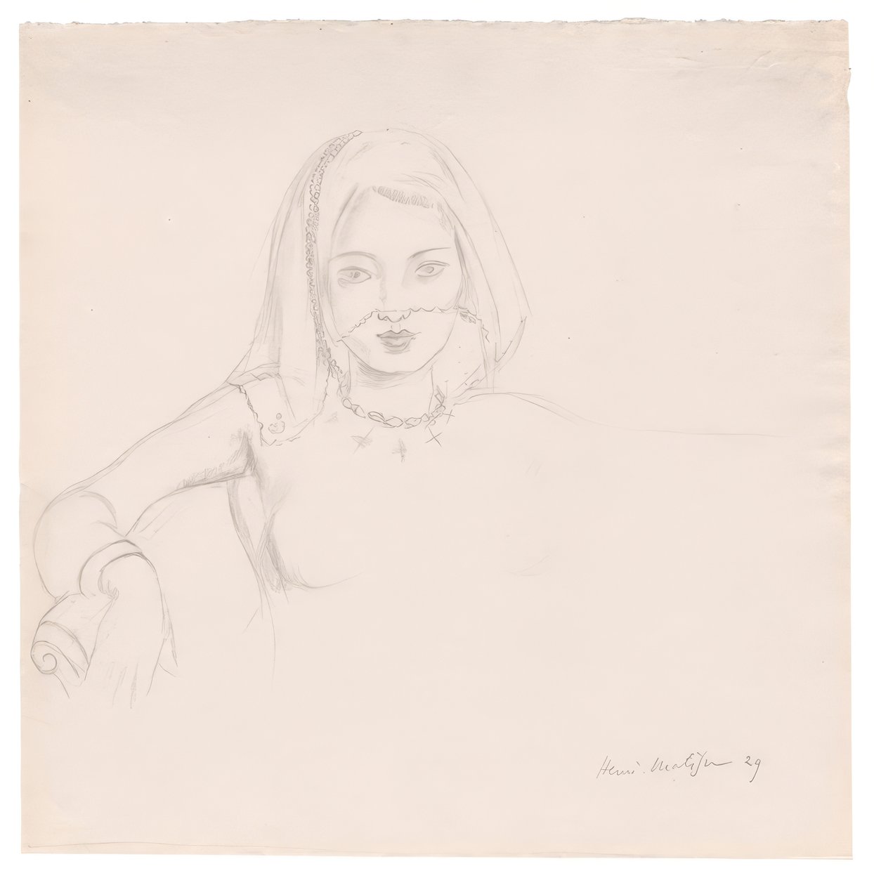Fiatal nő fátyollal alkotó: Henri Matisse