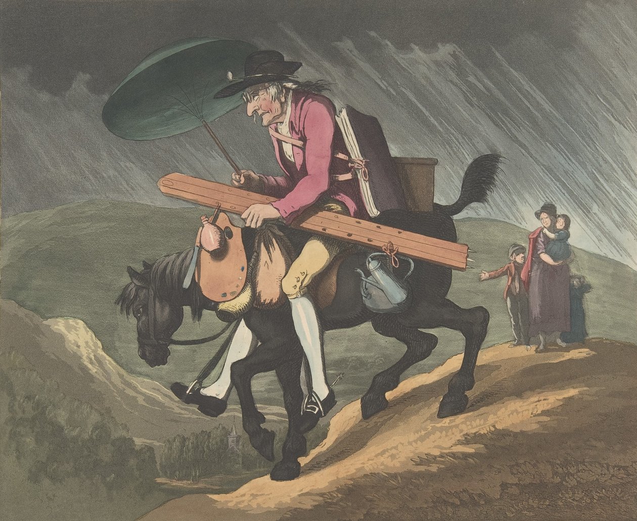 Egy művész utazik Walesben, 1799. február 10. alkotó: Henri Merke