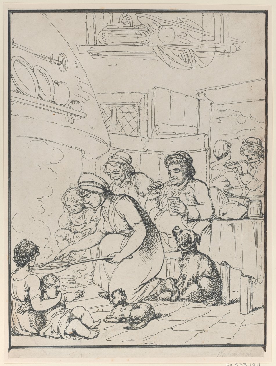Cottagers, Fireside, 1799. alkotó: Henri Merke