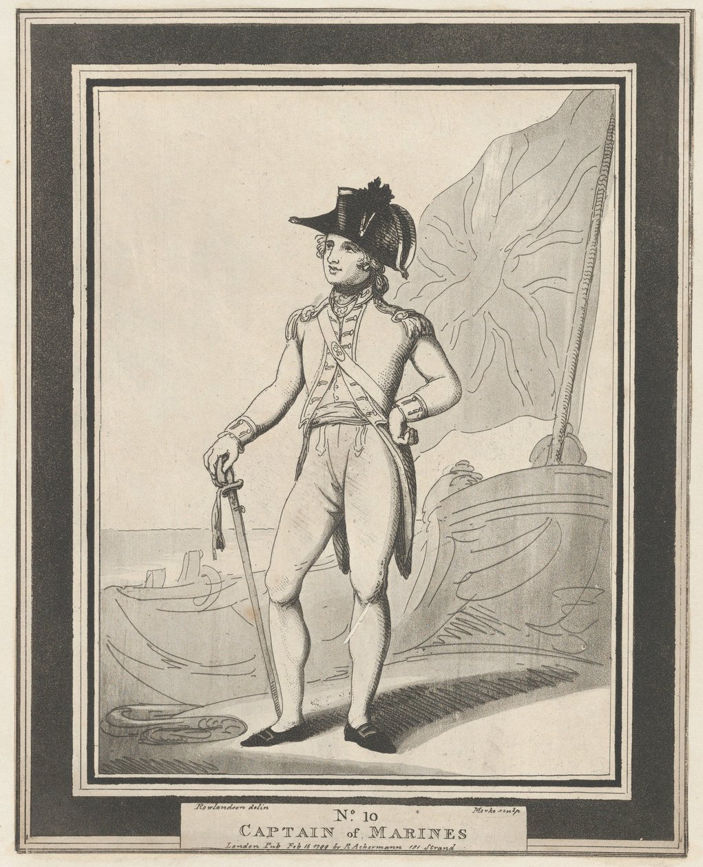 10. szám: tengerészgyalogos kapitány, 1799. február 15. alkotó: Henri Merke