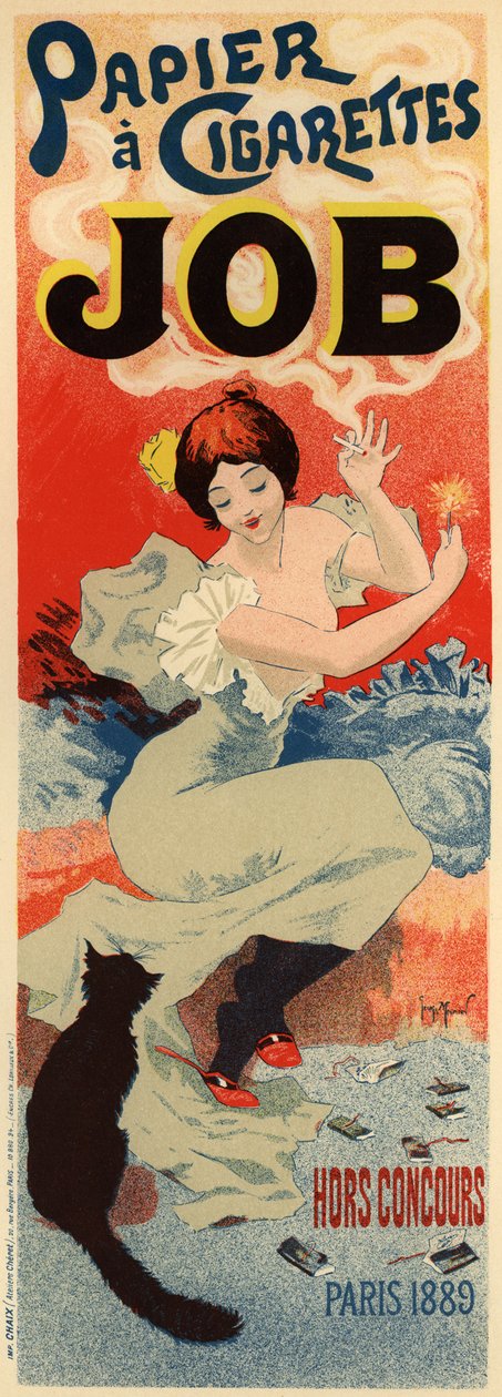 Reklámplakát a selyempapírhoz Job, c. 1900 alkotó: Henri Meunier