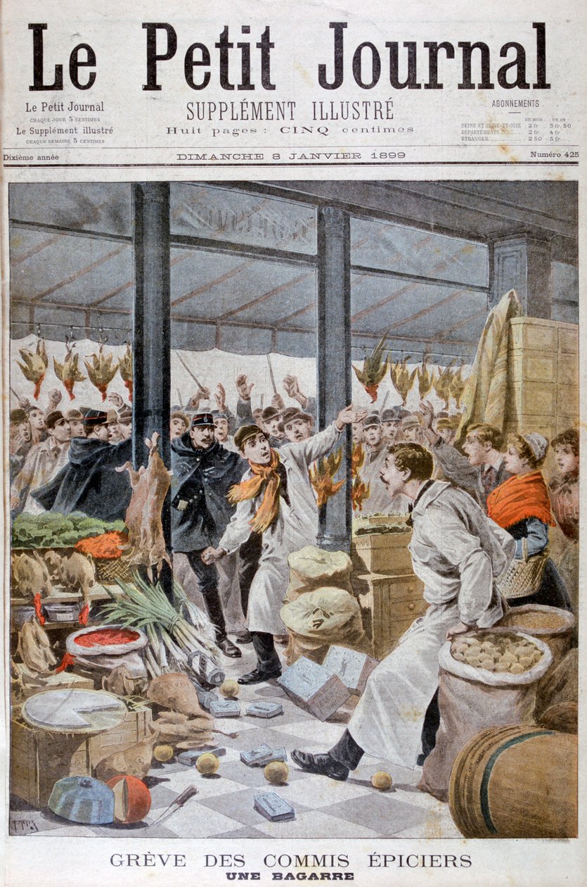 Verekedés a boltok sztrájkja alatt, Párizs, 1899 alkotó: Henri Meyer