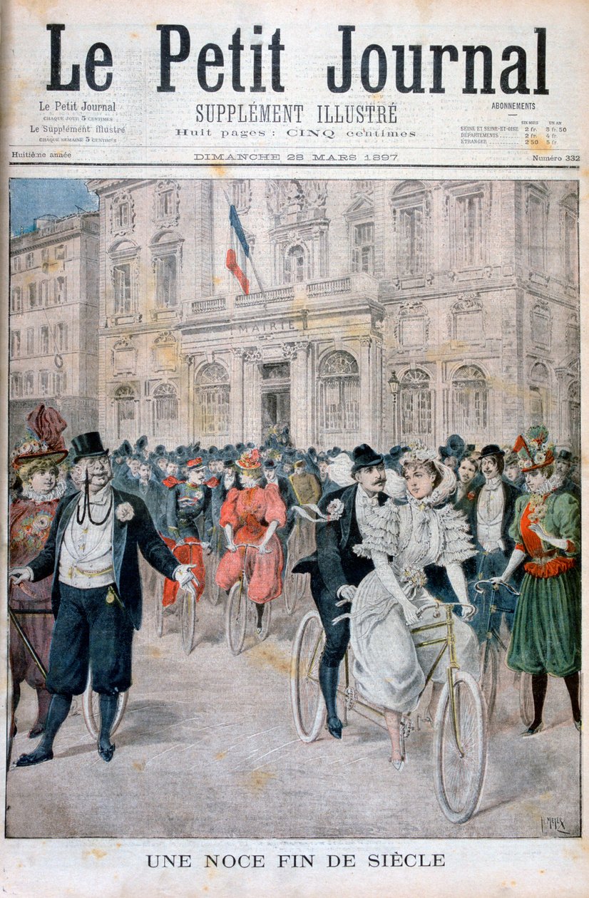 Esküvő kerékpáron, Franciaország, 1897 alkotó: Henri Meyer