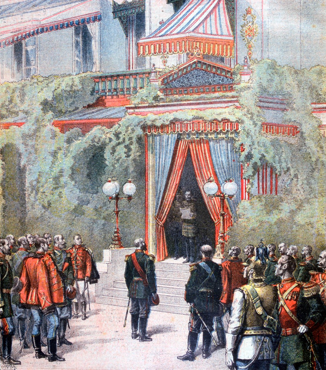 Közlemény Sándor orosz cár egészségi állapotáról, Livadia palota, Szentpétervár, Oroszország, 1894 alkotó: Henri Meyer