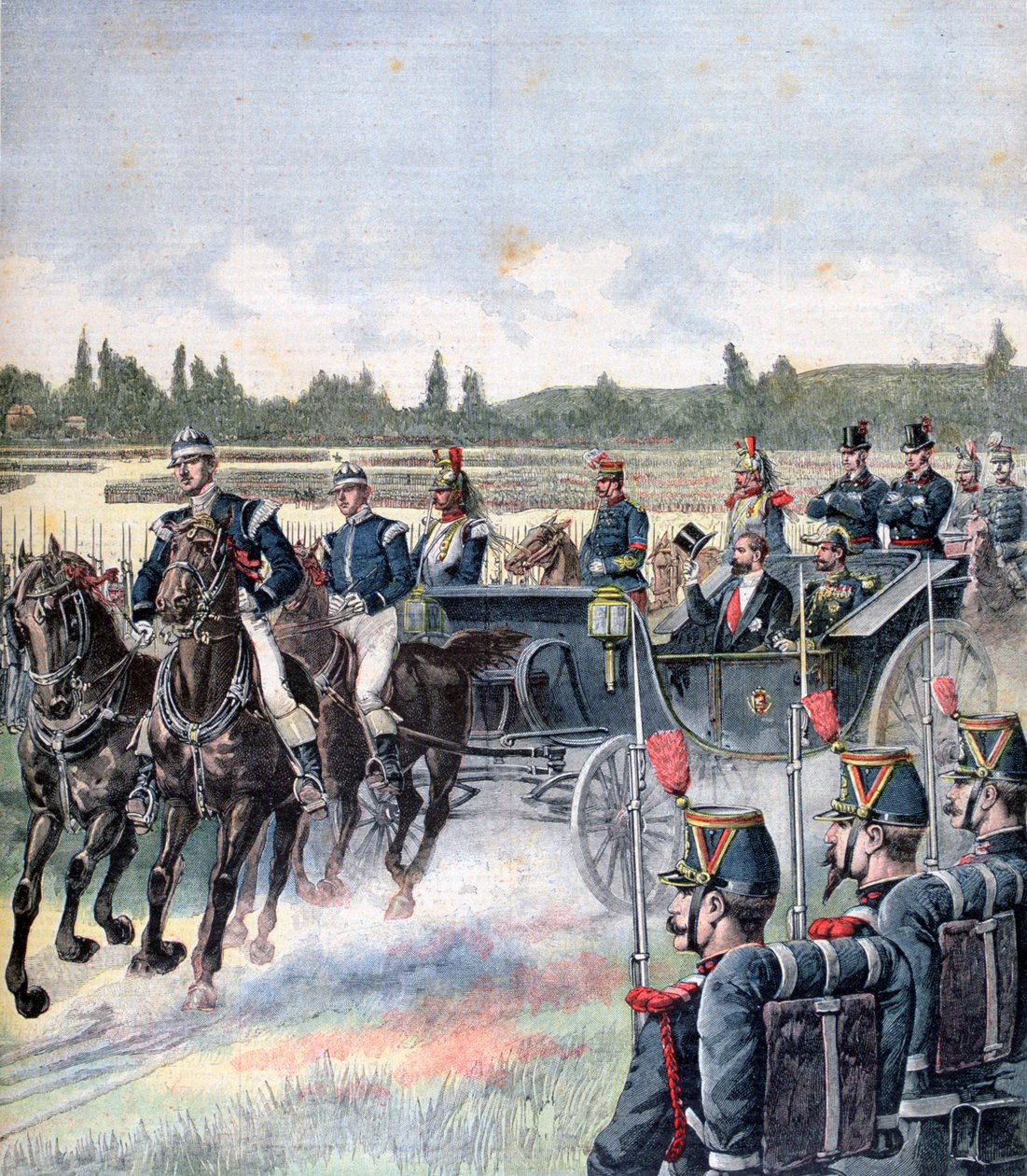 A köztársasági elnök érkezése, katonai szemle, 1891. július 14. alkotó: Henri Meyer