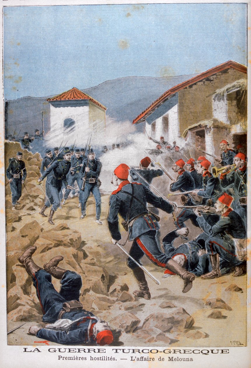 Melunai csata, görög-török háború, 1897 alkotó: Henri Meyer