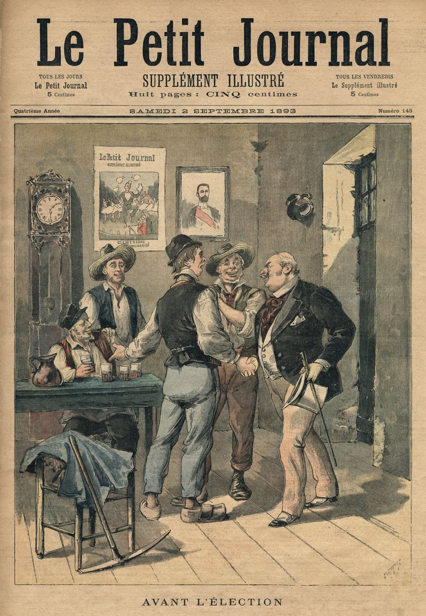 A választások előtt, illusztráció a „Le Petit Journal”, Supplement Illustre, 1893. szeptember 2. alkotó: Henri Meyer