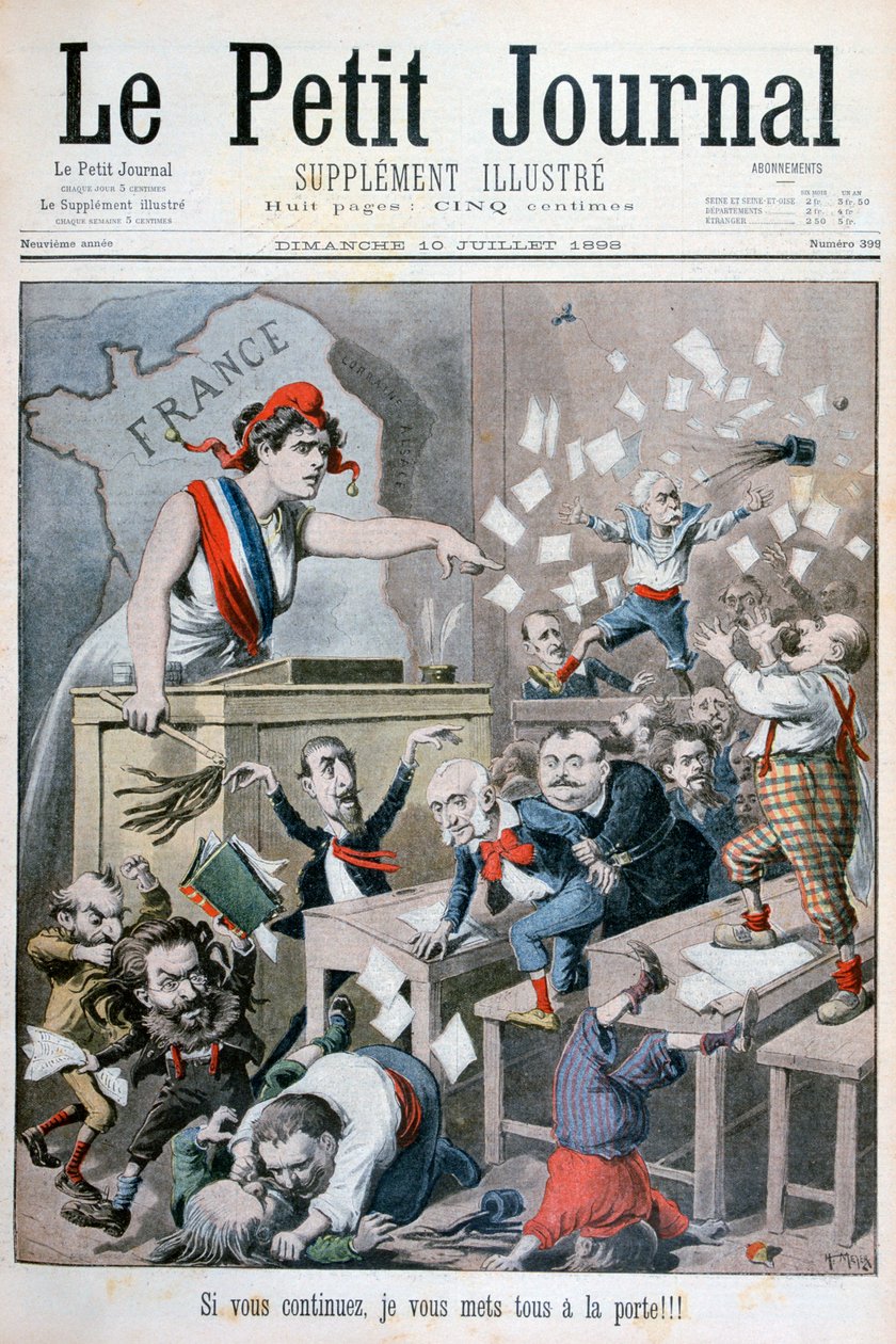 A képviselőház karikatúrája, Párizs, 1898 alkotó: Henri Meyer
