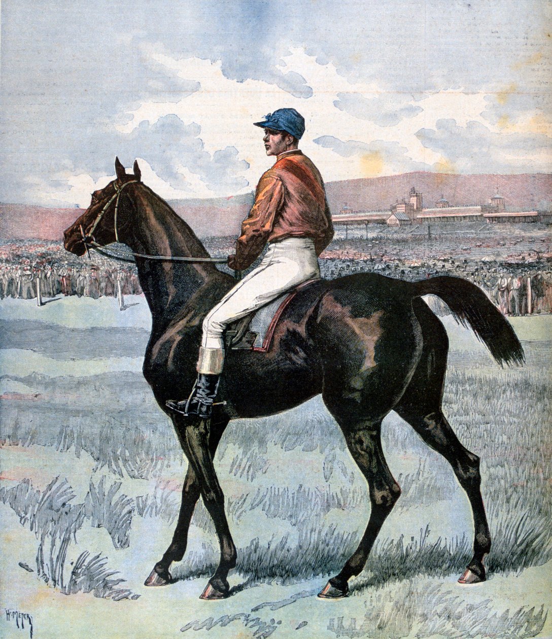 Clamart, a Grand Prix de Paris nyertese, Edmond Blanc tulajdonosa, 1892 alkotó: Henri Meyer