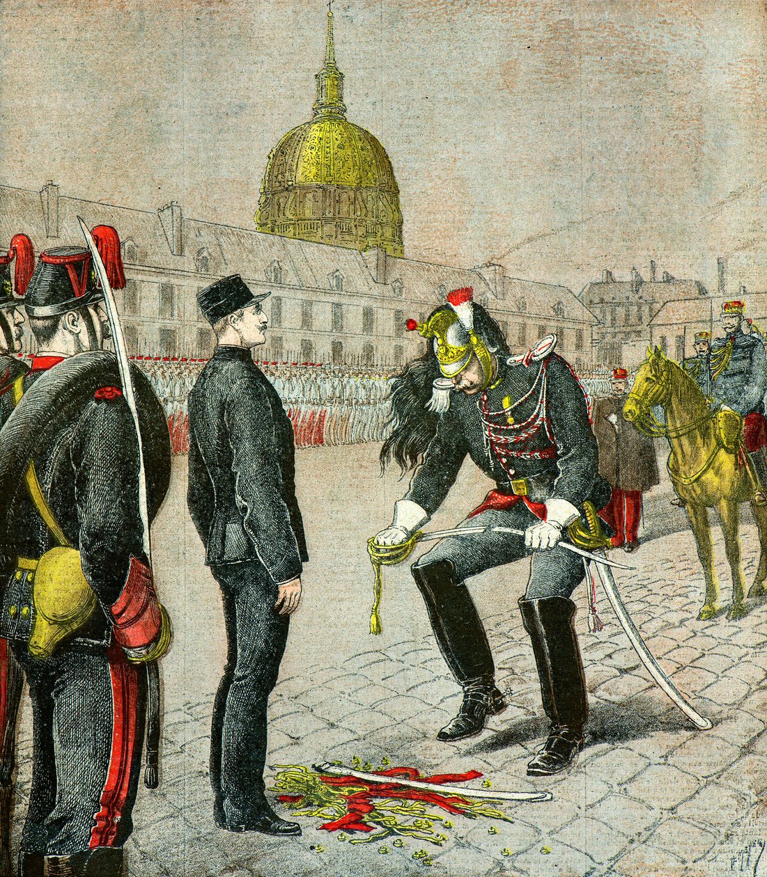 Alfred Dreyfus kapitány degradálása alkotó: Henri Meyer
