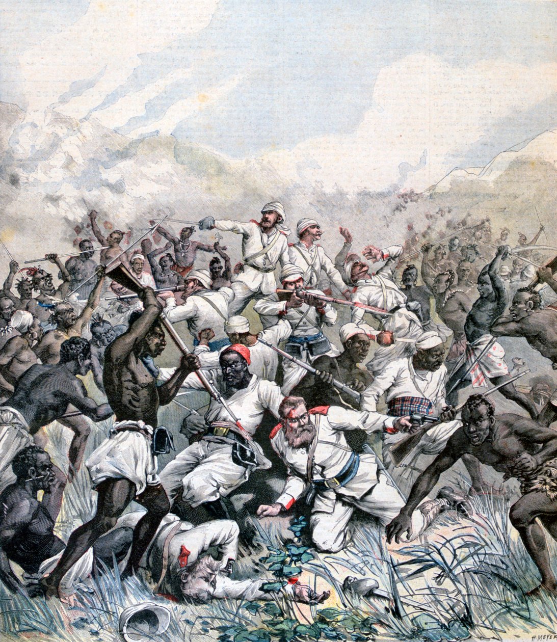 Egy német expedíció megsemmisítése Afrikában, 1891 alkotó: Henri Meyer