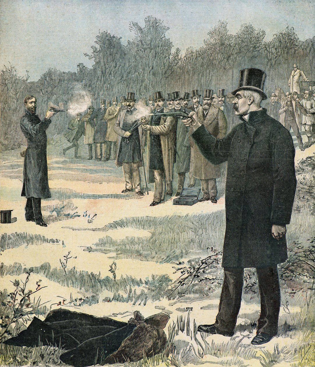 Georges Clemenceau és Paul Deroulede párbaja alkotó: Henri Meyer