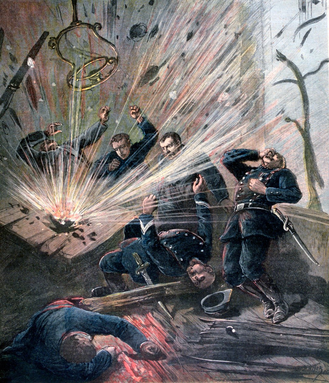 Robbanás a párizsi Rue des Bons-Enfants rendőrőrsén, 1892 alkotó: Henri Meyer
