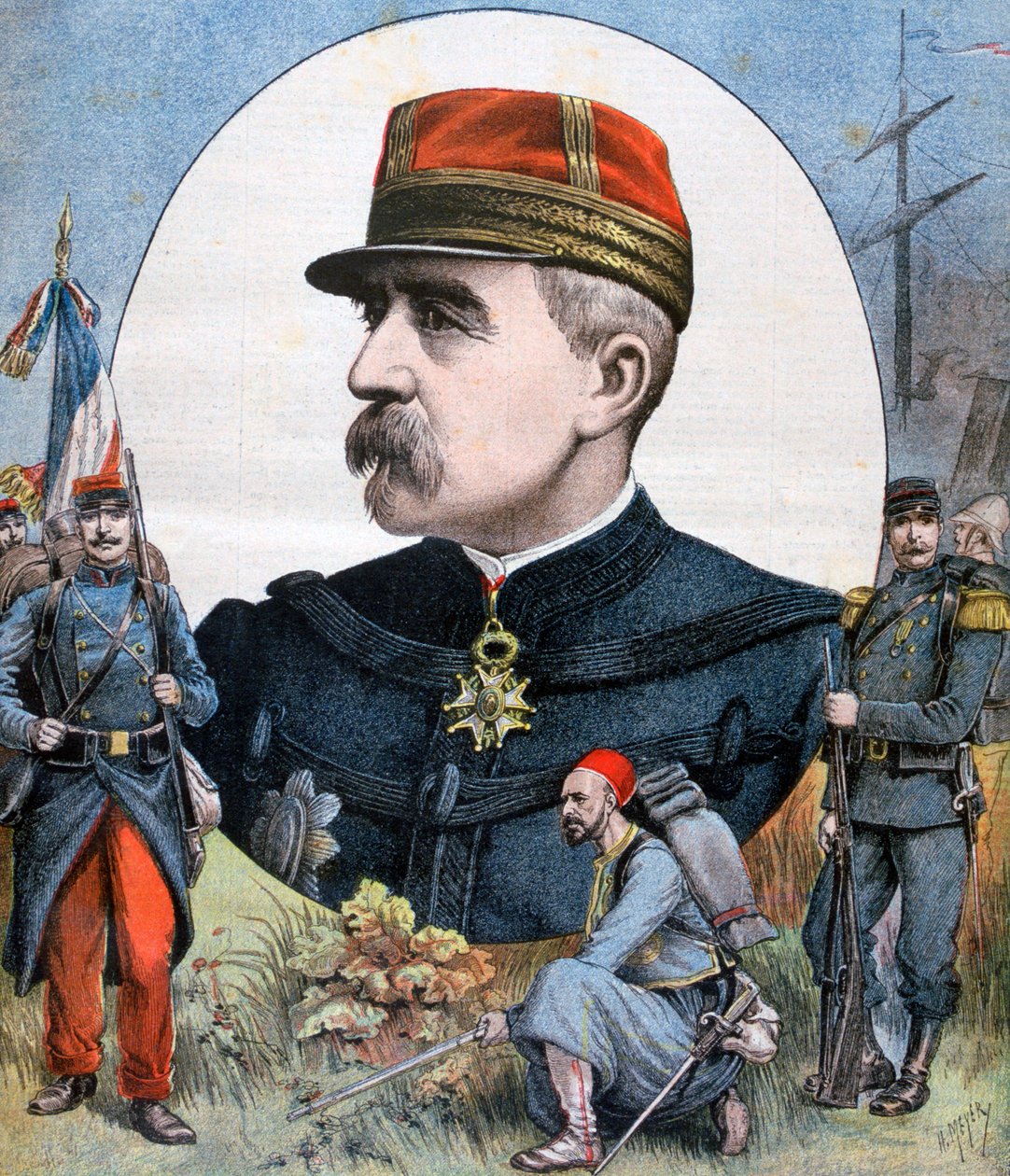 Jacques Duchesne tábornok, a francia madagaszkári expedíciós csapat parancsnoka, 1894 alkotó: Henri Meyer