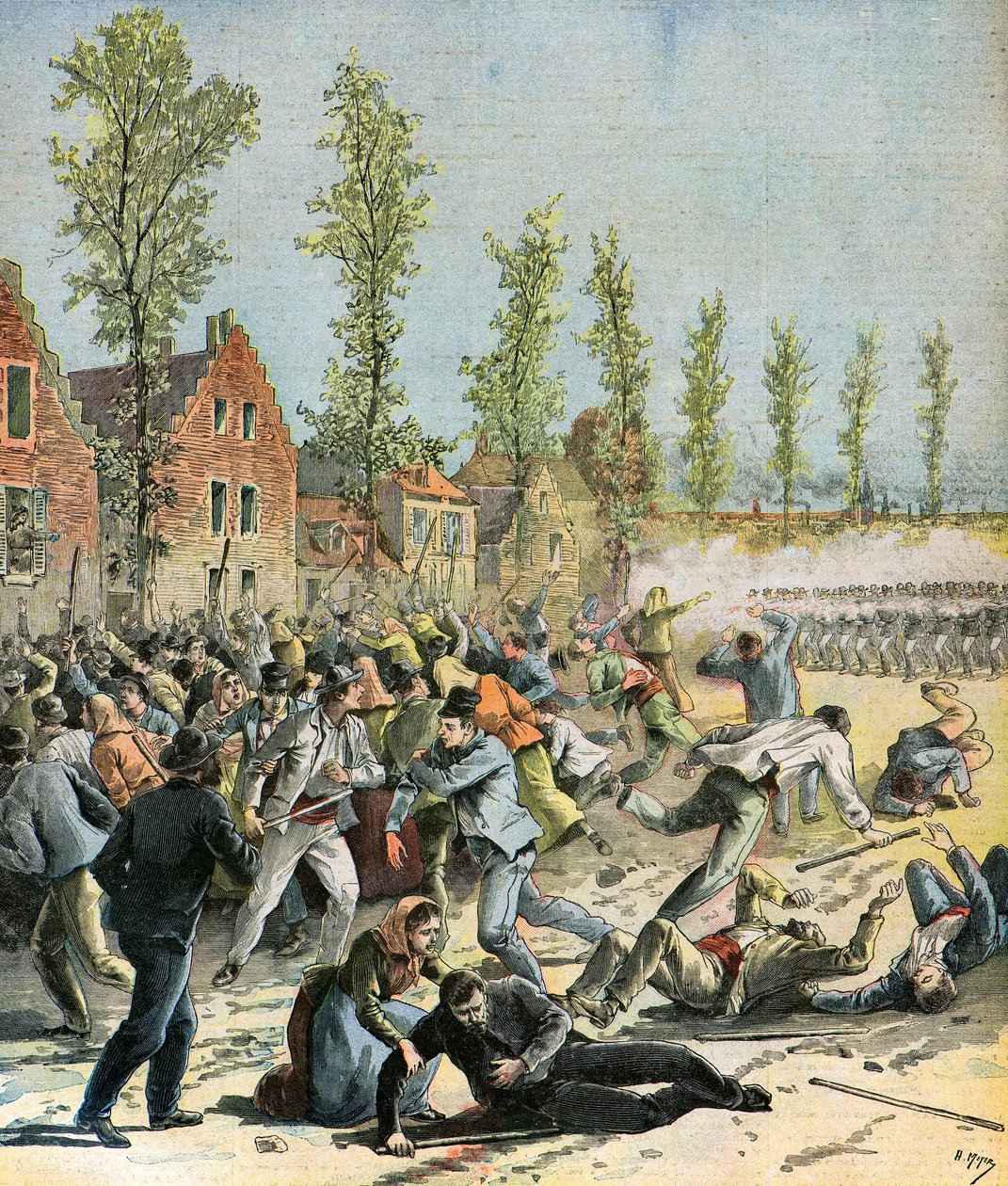 Általános sztrájk Belgiumban alkotó: Henri Meyer