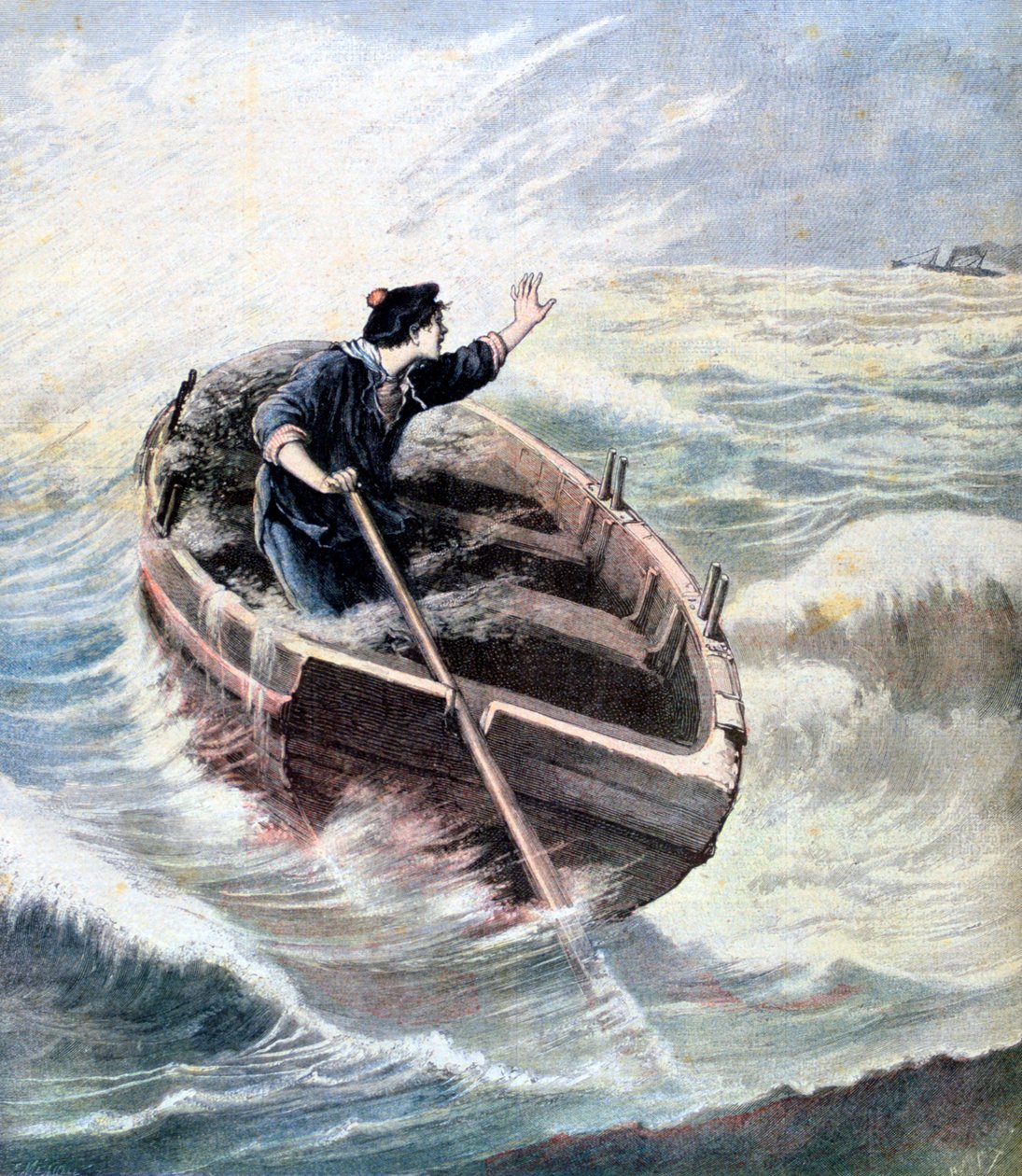 Elveszett a tengerben, 1891 alkotó: Henri Meyer