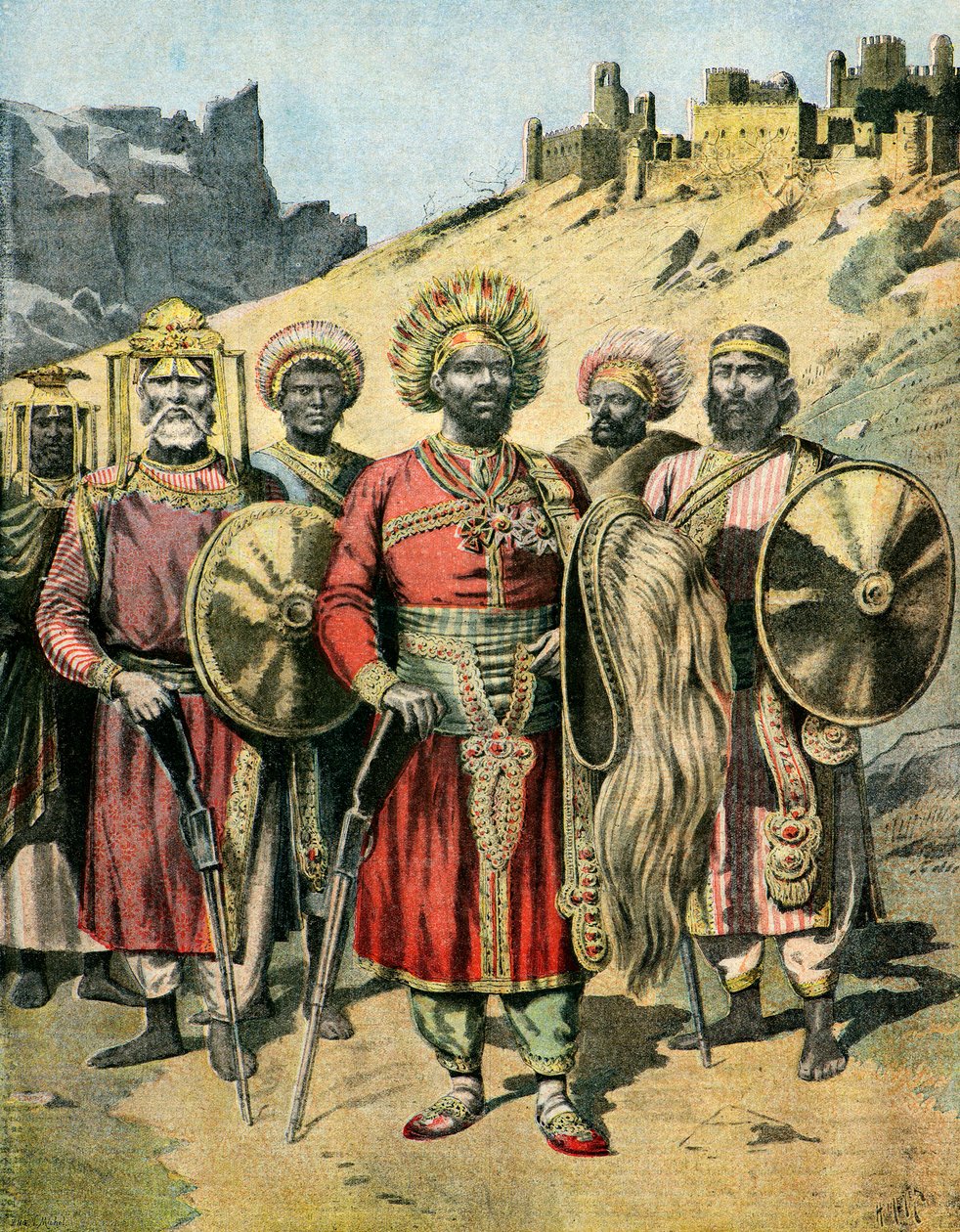 Menelik 2 portréja,1895 (illusztráció) alkotó: Henri Meyer