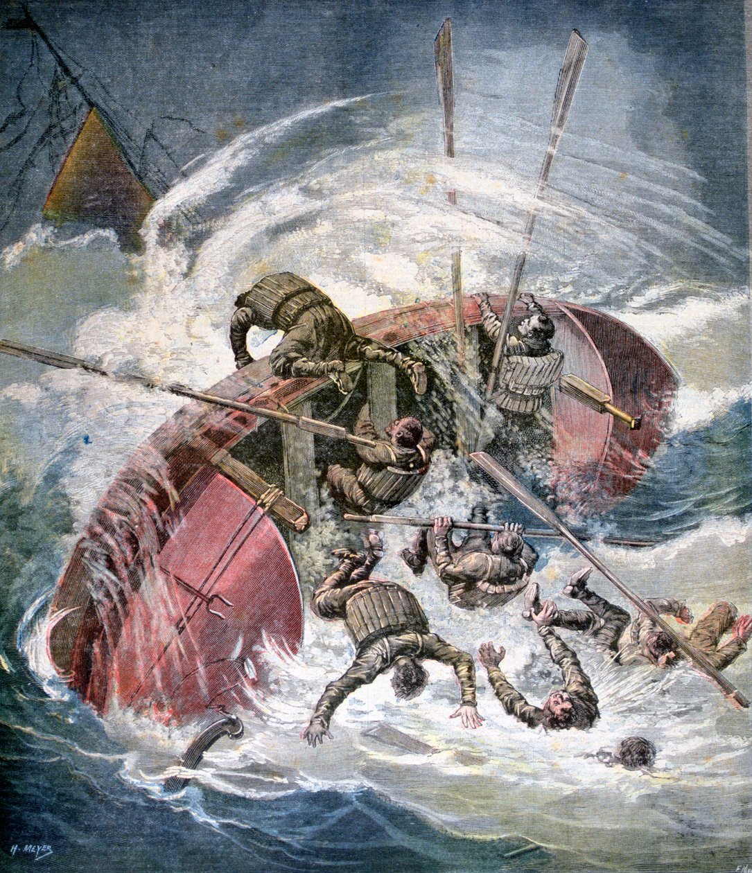 Mentés egy viharban történt hajótörésből Les Sables-dOlonne-nál, Franciaország, 1891 alkotó: Henri Meyer