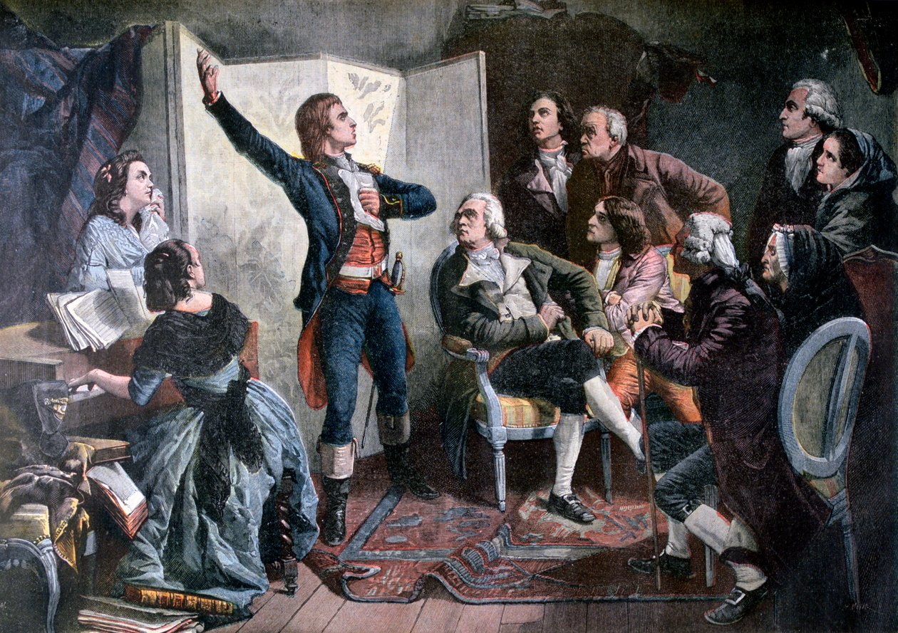 Rouget de Lisle a Marseillaise-t énekli, 1892. alkotó: Henri Meyer
